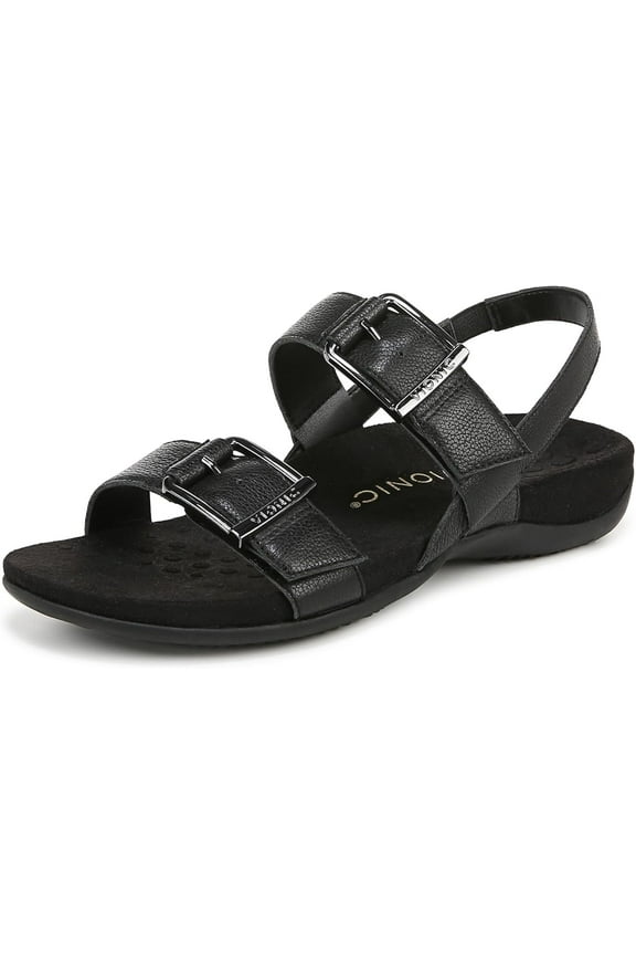 Womens Reese Slingbacks Heeled Sandal - Black Leather