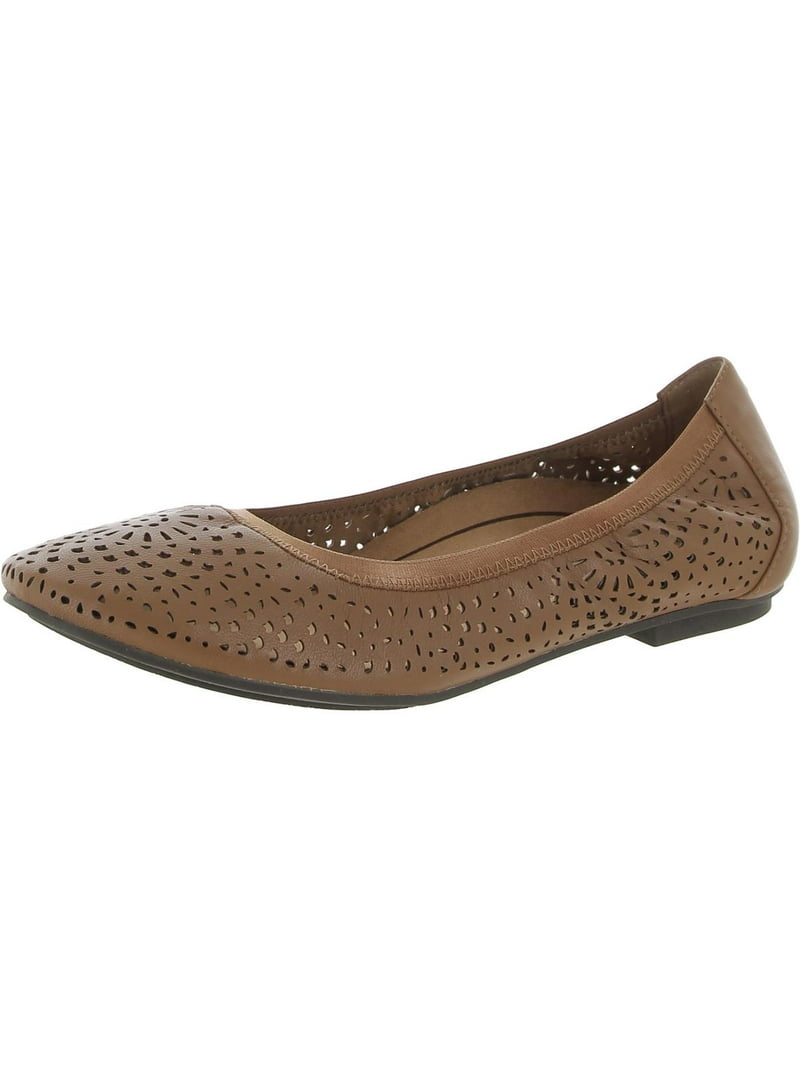 Vionic Women's Classic Slip-On Leather Perforated Ballet Flats