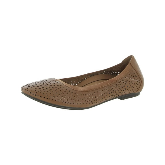 Vionic Womens Robyn Leather Perforated Ballet Flats