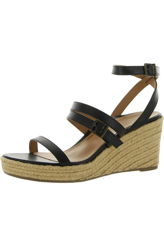 Womens Sabina Leather Ankle Strap Wedge Sandals