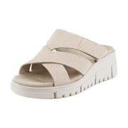 Vionic Womens Uptown Sunset Wedge Slide Sandal Cameo Rose Nubuck 8M