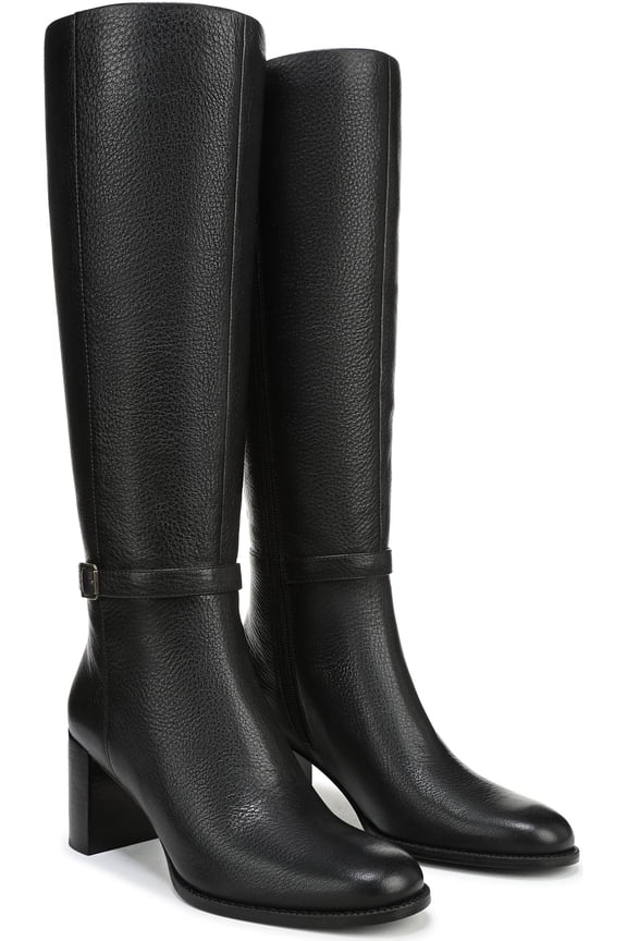 Womens Valora Knee High Boots Black Leather Wide Calf 8.5M