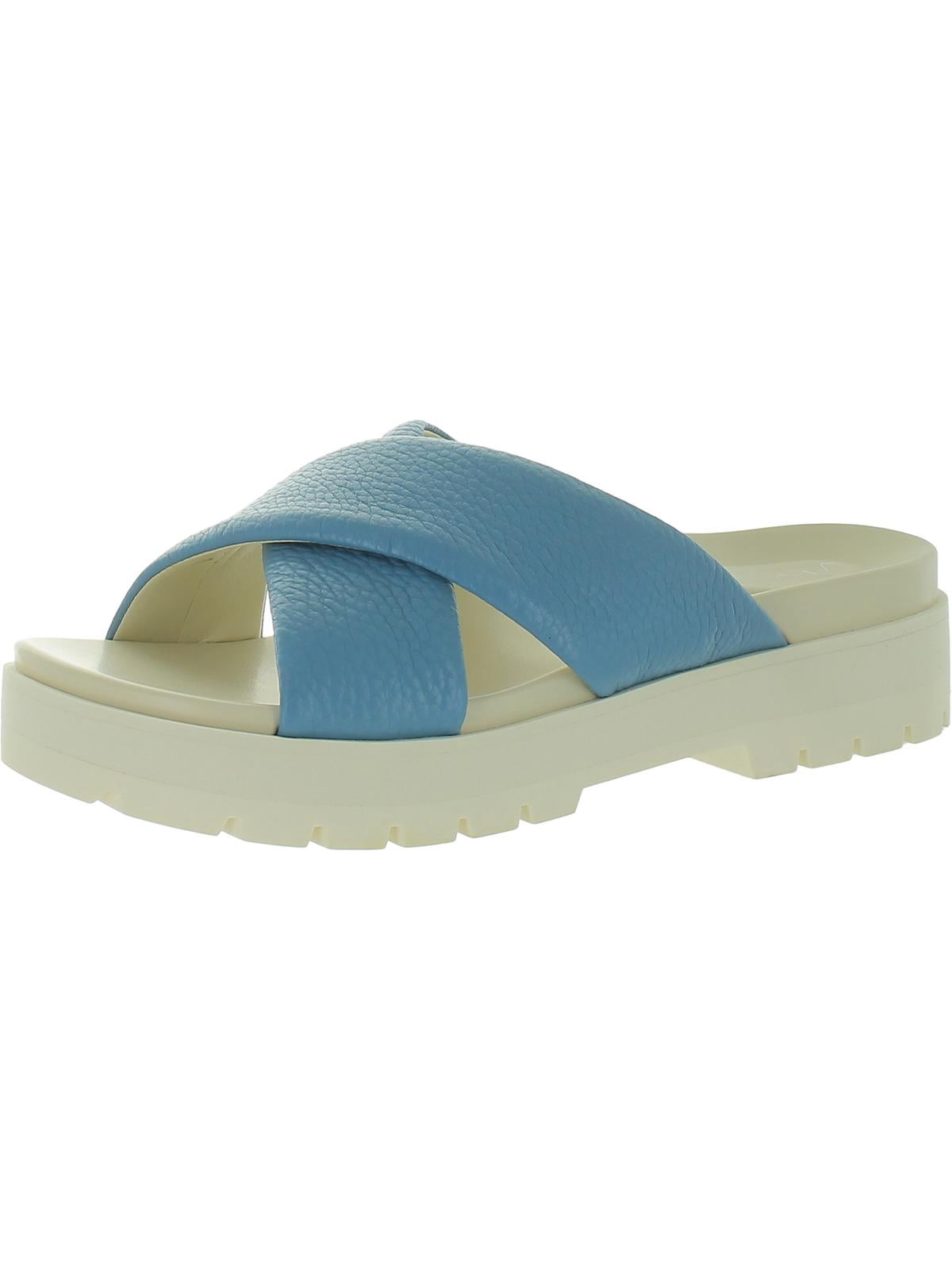 Vionic Womens Vesta Criss-Cross Front Leather Platform Sandals