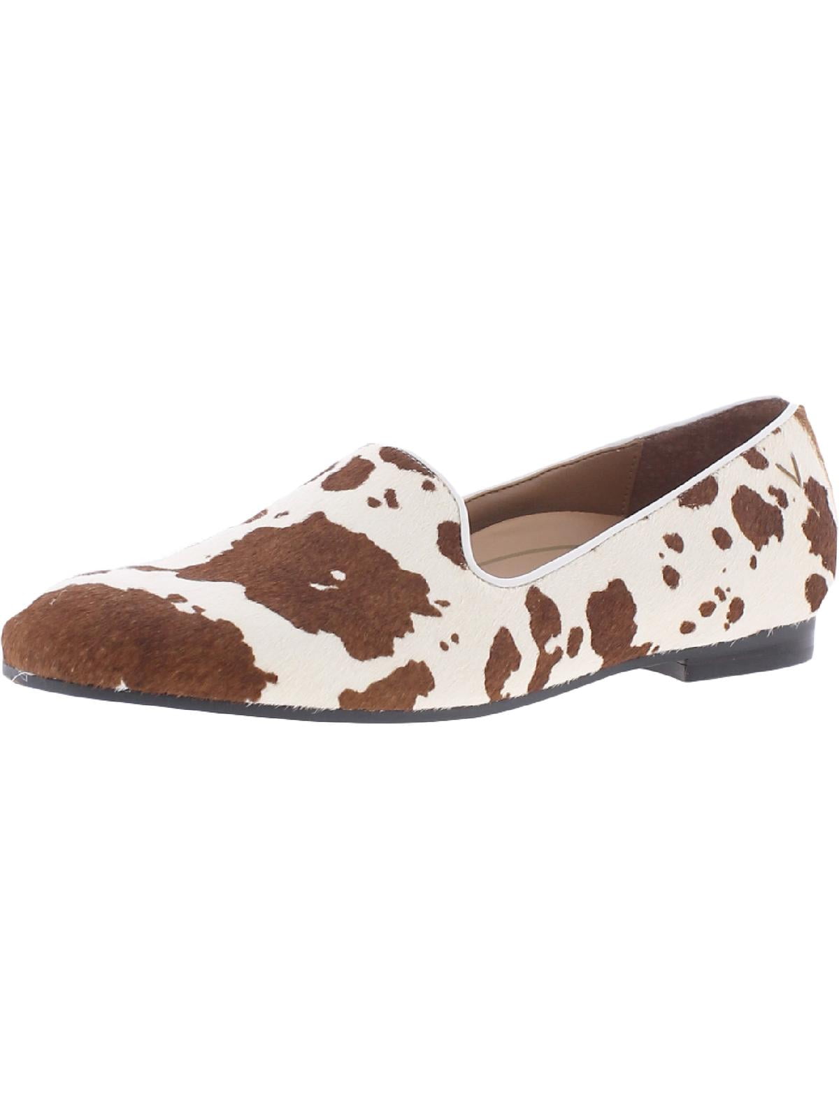 Vionic Womens Willa Calf Hair Animal Print Smoking Loafers