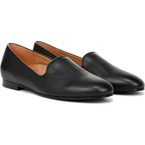 Vionic Womens Willa II Slip-on Black Tumbled Leather Flats 12W