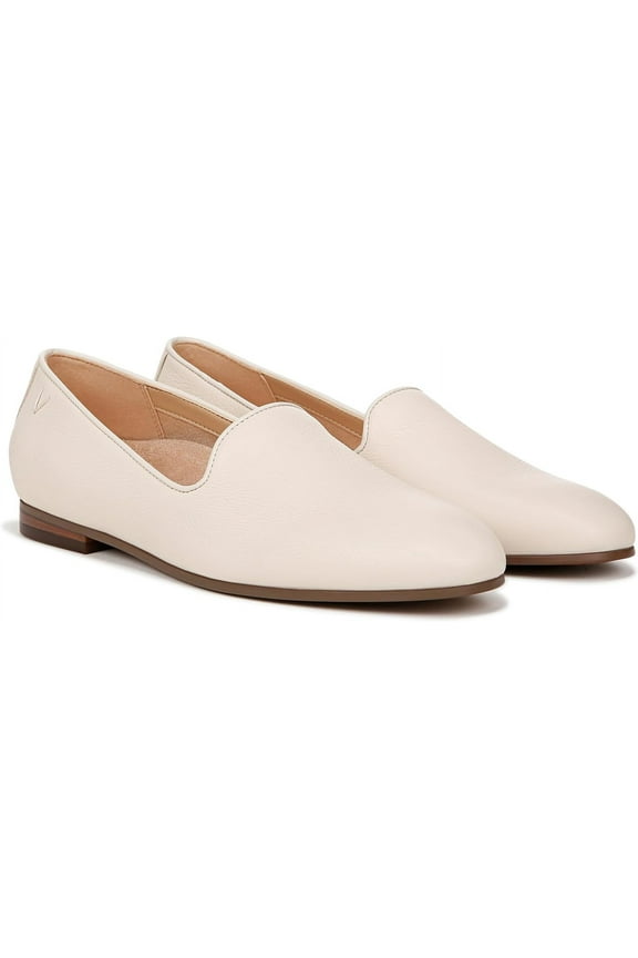 Womens Willa II Slip-on Cream Tumbled Leather Flats 12W