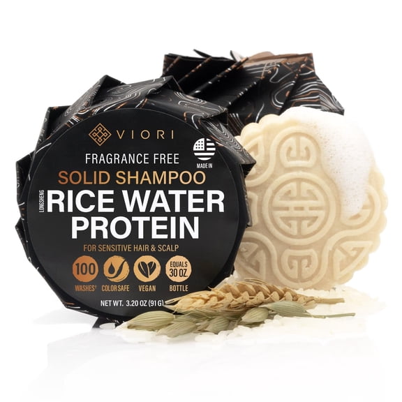 Viori Native Essence Shampoo Bar Made with Rice Water (Unscented)