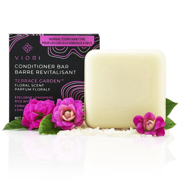 Viori Terrace Garden Handcrafted All Natural Moisturizing Conditioner Bar with Rice Water