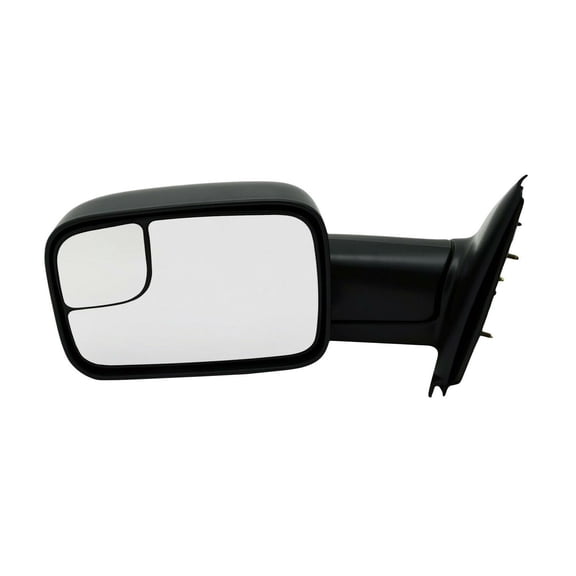 VioziteGam 1pc Left Driver Side Textured Black Manual Exterior Door Rear View Mirror Tow Mirror Blind Spot for Dodge for Ram 1500 2002-2008 for Ram 2500/3500 2003-2009 Without Auto-Dimming