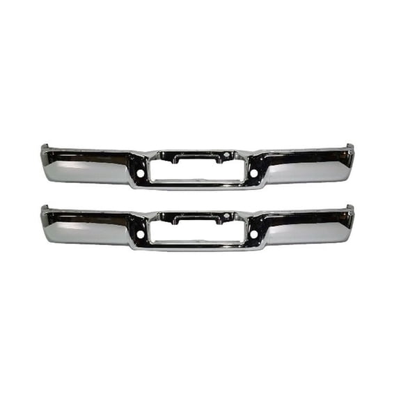 VioziteGam 2 Pieces - Rear Chrome Steel Bumper Cover Face Bar Step Bumper for Ford for F150 06-08,for Lincoln for Mark LT 06-08 Fleetside/Styleside Models Without Park Assist Sensor Cut-out