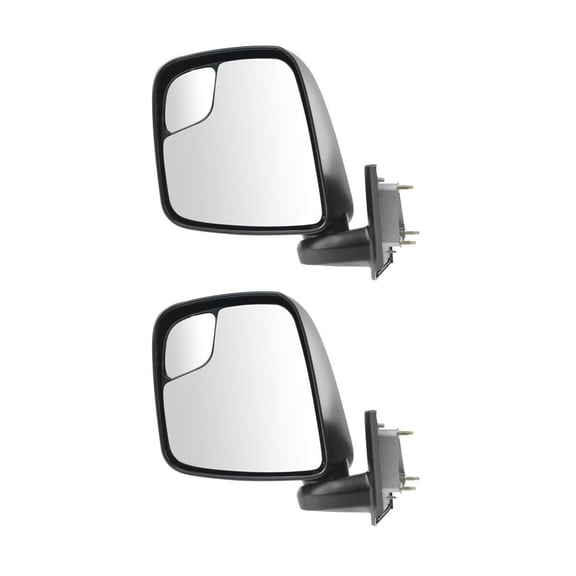 VioziteGam 2 Set of - Mirror Manual Textured Black Convex Insert Driver Side Left 3-Mounting Hole Quantity Clear Flat for Chevy for City Express 2015-2018,for Nissan for NV200 2013-2020