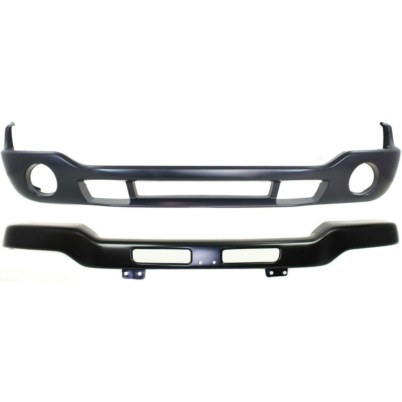 VioziteGam 2pcs Front Painted Black Steel Bumper Cover Kit for GMC for Sierra 1500/1500HD/2500HD/3500 Classic 07 for Sierra 1500/2500HD/3500 03-06 for Sierra 1500HD 03 05-06 for Sierra 2500 03-04