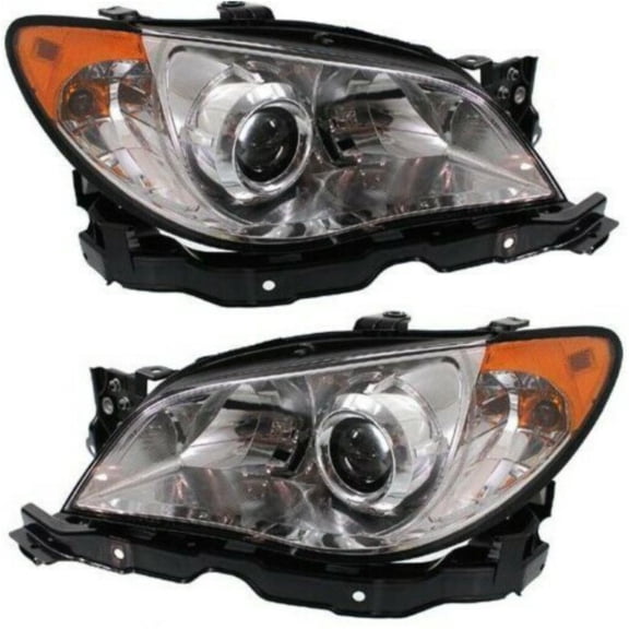 VioziteGam 2pcs Headlight Bulb Left Right Side Clear Lens W/ Bulb Headlamp for Subaru for Impreza 2007 (2) Headlights 14858912 SU2502137