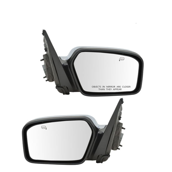 VioziteGam 2pcs Left Right Chrome Power Heated Operate Exterior Door Rear View Mirror Puddle Light Memory Plastic for Lincoln for MKZ 2007-2010 for Zephyr 2006