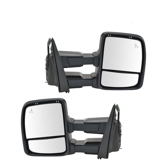VioziteGam 2pcs Left & Right Side Textured Black Power Exterior Door Rear View Mirror Tow Mirror Heat Signal Spotlight Blind Memory Plastic for Ford for F150 2015-2018 Manual-Extendable Mechanism