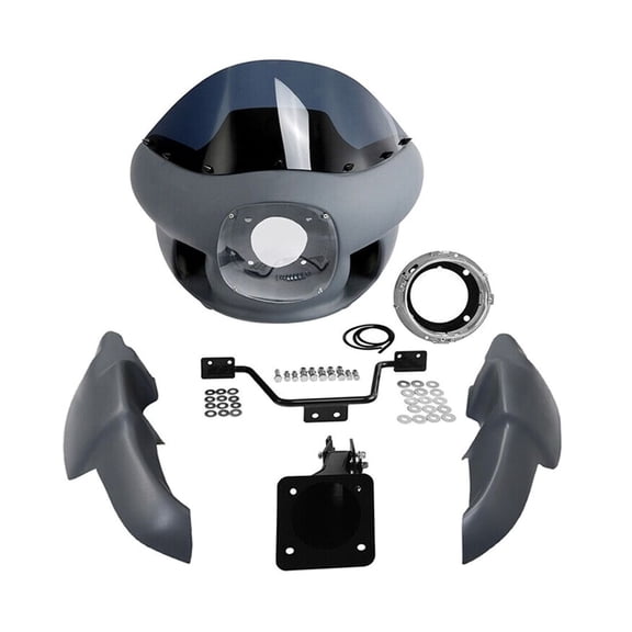 VioziteGam 7" Headlight Front Upper Fairings Lower Mount Fits Low Rider Fiberglass-Fairing Material Unfinished