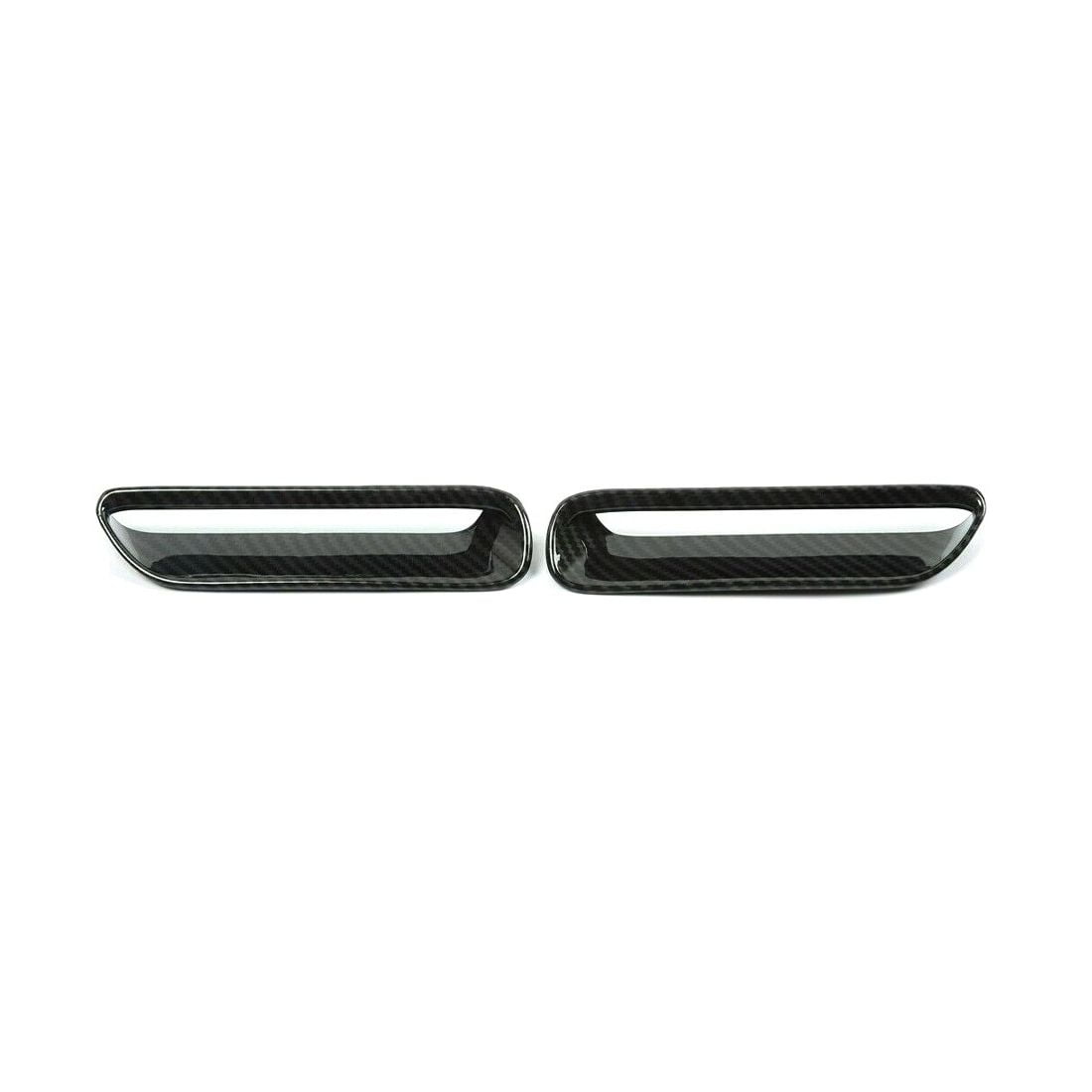 VioziteGam Carbon Fiber Hood Scoop Air Vent Cover Trim Frame for Dodge for Challenger 2009-2014 Front Left Right Brushed 2 Pieces/Set-Pakcage FDC2CFHSAVCTF