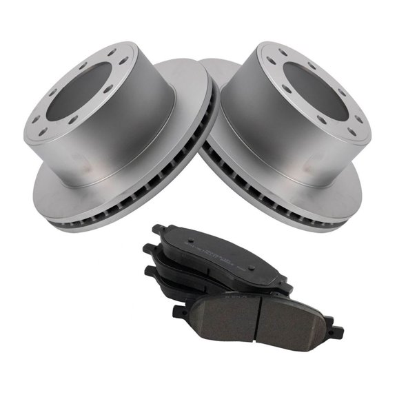 VioziteGam Disc Brake Rotor and Pad Set Kit Rear Side Metal Semi-Metallic Coated for Ford for F250 SuperDuty 5.4L/6.0L/6.8L 2005-2007 for F350 SuperDuty 5.4L/6.0L/6.8L 2005-2007