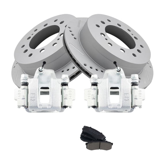 VioziteGam Disc Brake Rotor and Pad Set Kit Rear Side Ceramic Caliper for Toyota for 4Runner 2003-2009 for FJ Cruiser 2007-2009 BKA21693 446660080