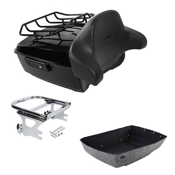 VioziteGam Pack Trunk Pad 2 up Mount Rack Tour Pak Glide Rear for Electra Glide 1997-2008 for 1998-2008 for Road King 1997-2008 for 2006-2008