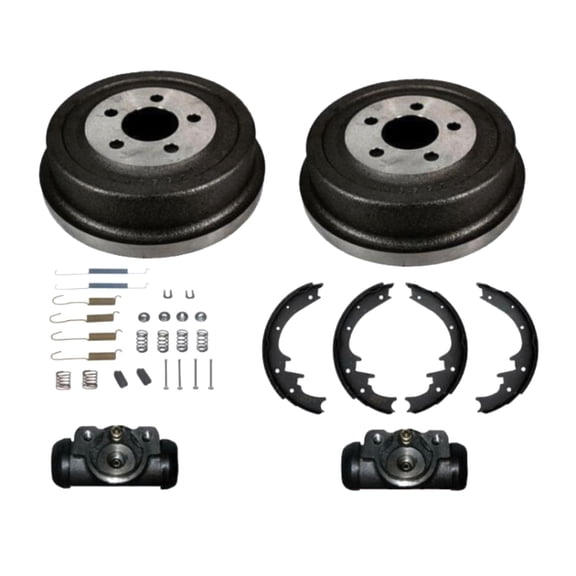 VioziteGam Rear Brake Drums Shoes Spring Kit Wheel Cylinder for Jeep for Liberty 2002 Ceramic-Pad Material Plain-Rotor Style 160904