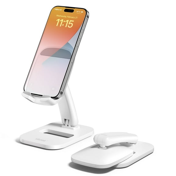 Viozon Desktop Phone Stand - 180 Adjustable, Stable Base, Foldable Design, for 4-11" Phones & Tablet, Perfect for Kindle