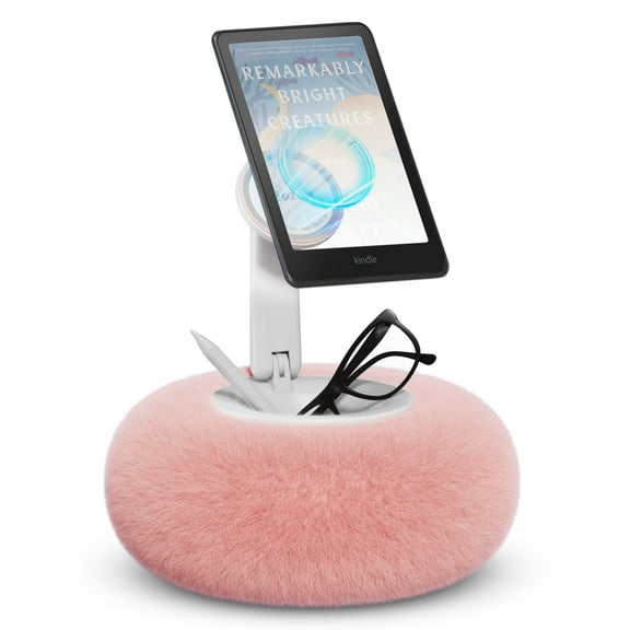 Viozon Phone Holder for Bed, Magnetic Pillow Stand, Compatible with 4-7" Devices with Small Storage Pink