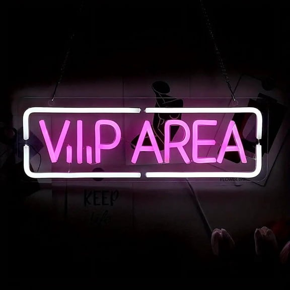 Vip Area Neon Sign Wall Light Pink White Hanging Neon Light For Bar Game Zone Restaurant Pub Club Wine Cocktail Party Decor