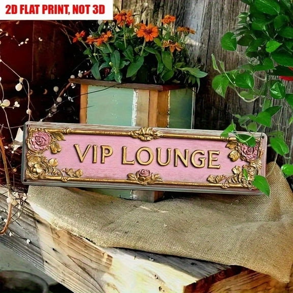Vip Lounge Tin Sign Wall Art Pink Vintage Plaque Floral Home Decor Cafe Bar 416