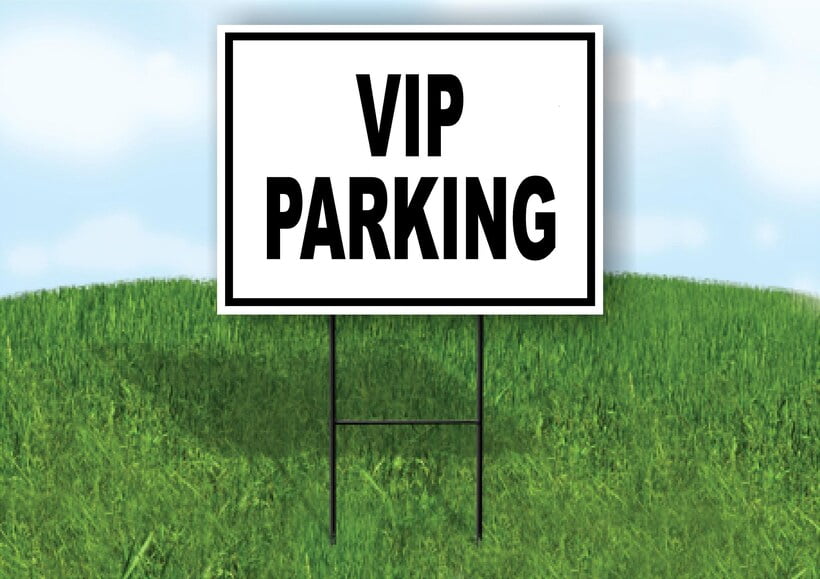 Vip Parking Black Border Yard Sign Road Sign (Excluding Stand) SIZE: 8 ...