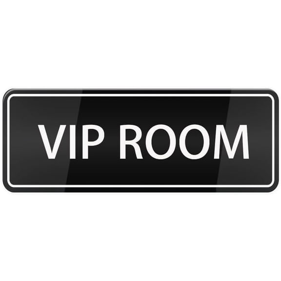 Vip Room Sign For House Door, Plastic Self-Adhesive Signs For Business Home, 3 X 10 Inches Acrylic For Office Gate Window