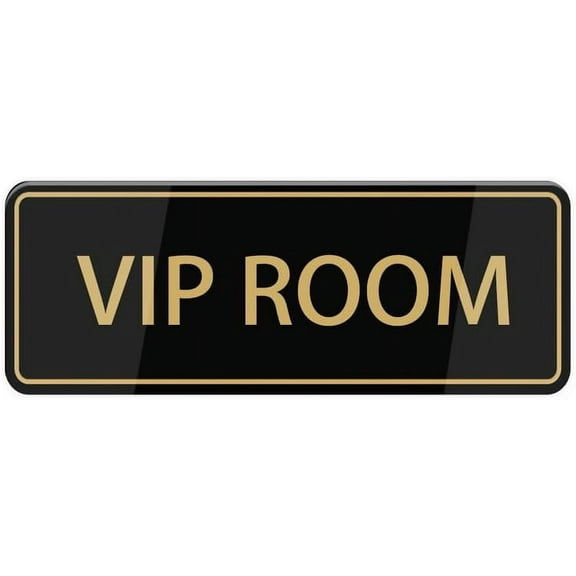 Vip Room Sign For House (With Strong Adhesive Tape), 3" X 9" Premium Durable For Home & Office,Acrylic Signs For Front Door/Wall/Window, Clear And Easy To Read