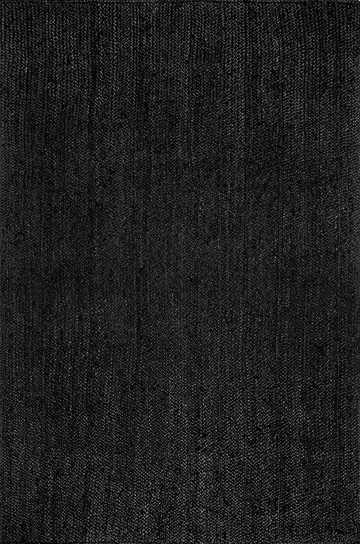 Handmade Black Braided Jute Area Rug 4' x 6'