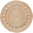 thumbnail image 1 of Vipanth Exports Round Beige with Circle Design Jute Rug , Area Rug For Home Decor ( 2x2 Feet), 1 of 5