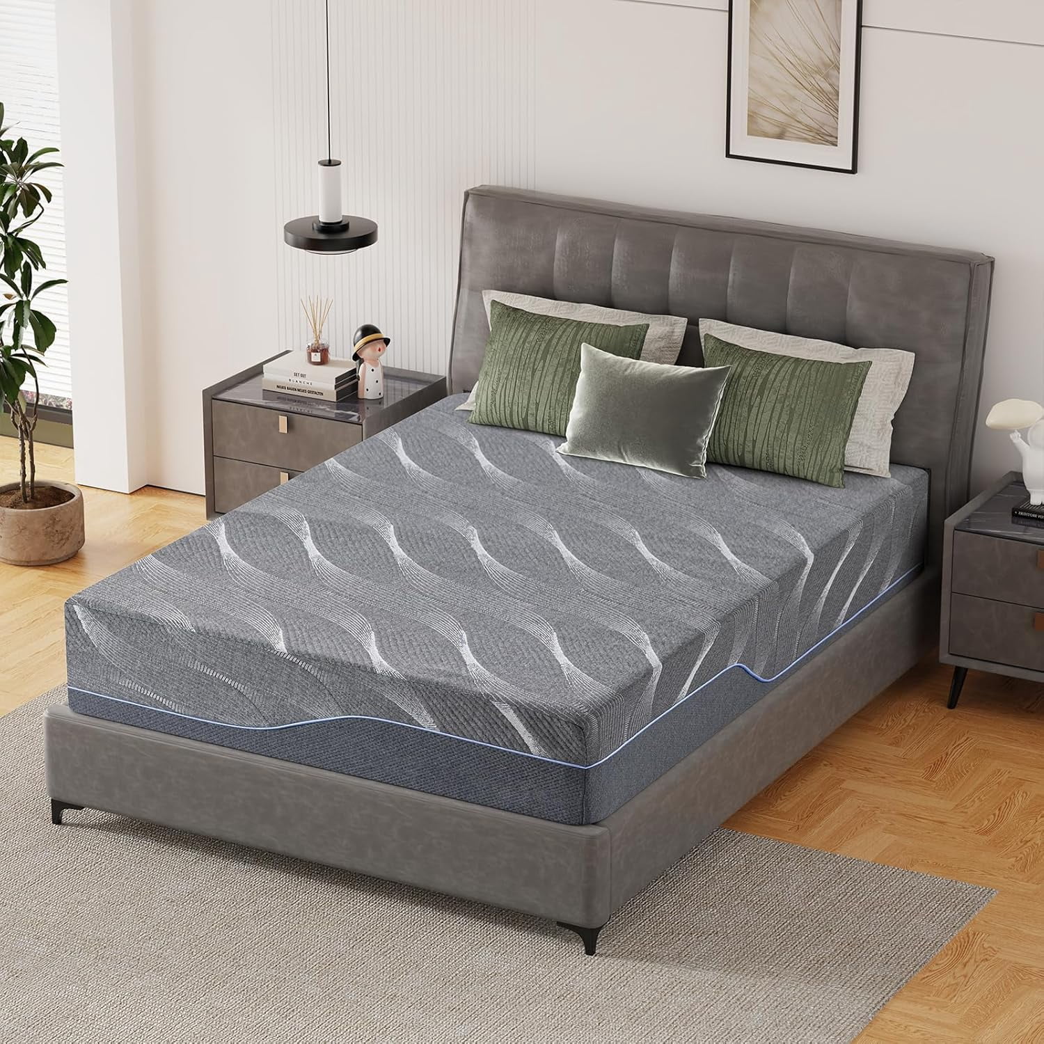 Vipbear 12-inch Twin-XL Memory Foam Mattress in a Box, Pressure Relief with Medium Firm Support, Suitable for Multiple scenarios Including bedrooms, Electric beds and RVs, 80" L × 38" W Gray