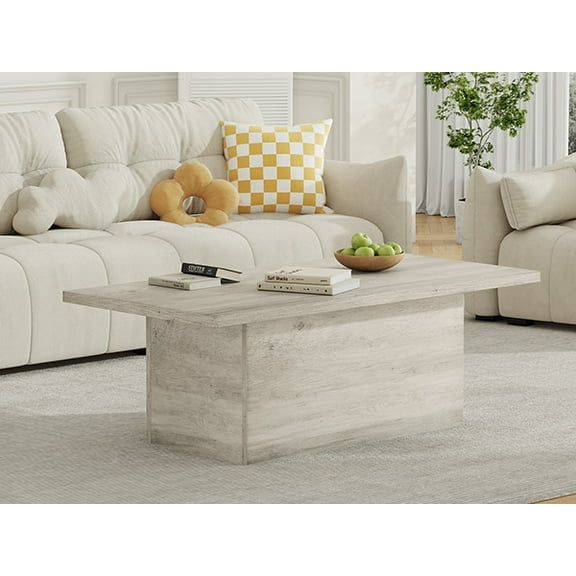 Vipbear 47.25-Inch Large Square Coffee Table，Wood Farmhouse Coffee Tables，Rustic Coffee Table for Living Room