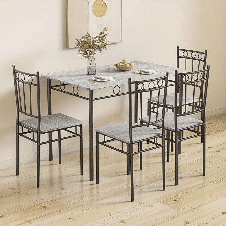 Vipbear 5-Piece Kitchen Table and Chairs, Rectangular Dining Room