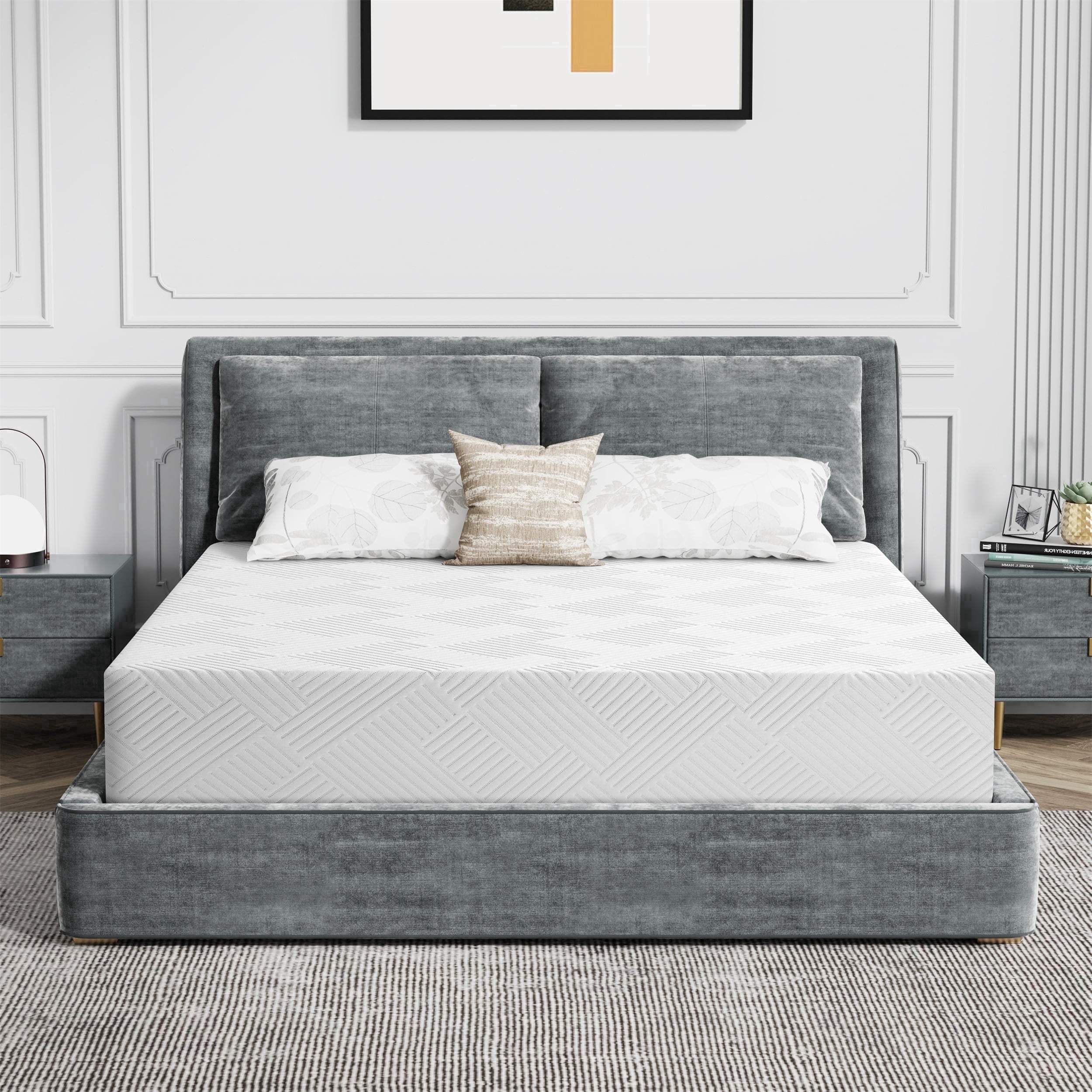 Vipbear 8in Twin Hybrid Mattress In A Box, Gel Memory Foam With Individually Wrapped Pocket Coils, Medium Firm, Pressure Relief, Cooling Sleep Support