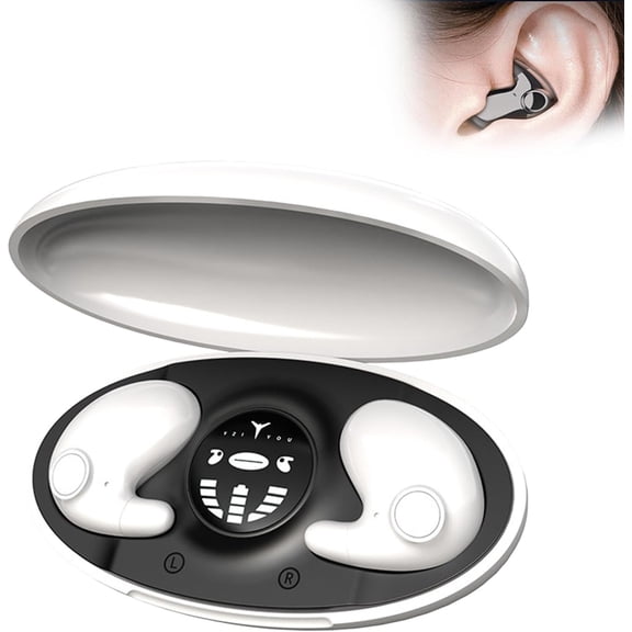 Vipbugo Earbuds for Sleeping, Vipbugo Invisible Sleep Wireless Earphone,Sleeping Flat Earbuds for Side Sleepers Built-in Mic,Ipx5 Waterproof,360Surround HiFi Sound,LED Power Display