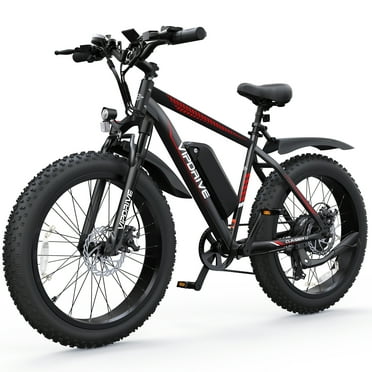 Vipdrive 26" Electric Bike for Adult, 20 MPH 750W Peak Commuting Ebike with 48V 624WH Removable Battery, up to 50 Miles, Mountain Electric Bicycle for All Terrain, Black Red