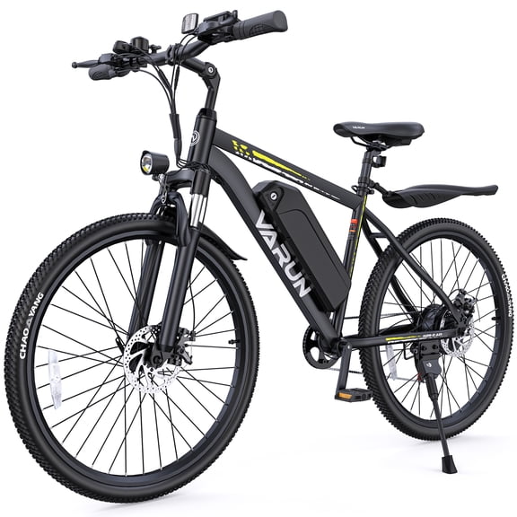 VARUN 26" Electric Bike for Adults, Peak 500W Motor, 20MPH, 36V Removable Battery, Up to 40 Miles, 21-Speed Shimano, Front Fork Suspension & Dual Disc Brakes, All-Terrain Tires, UL Certified