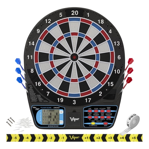 Viper 787 Electronic Dartboard - 43 Games, 240 Scoring Options, Multiplayer for 16 Players, Handicap Feature, Includes Starter Darts & Accessories