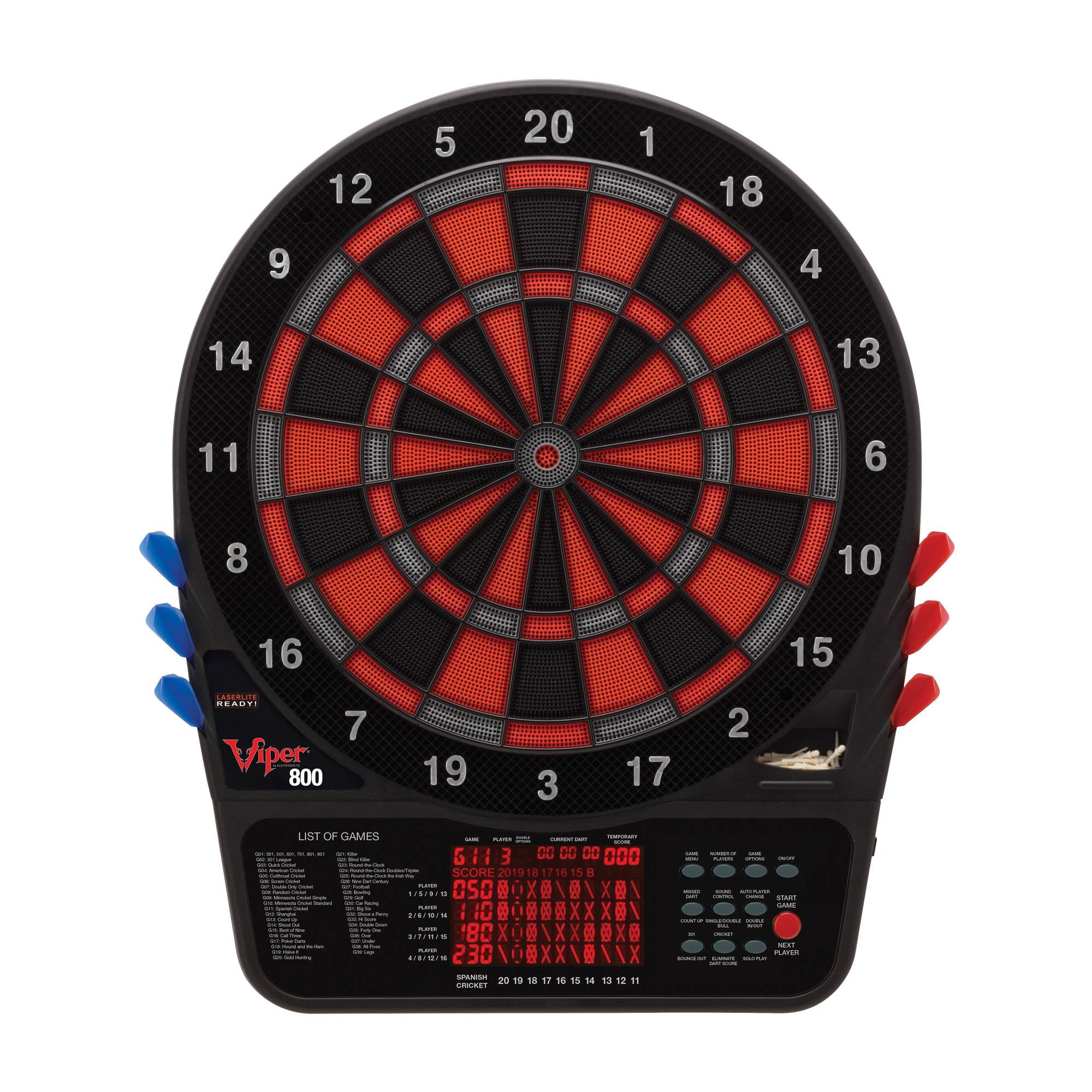 Viper 800 Electronic Soft Tip Dartboard Cabinet Set with Darts for