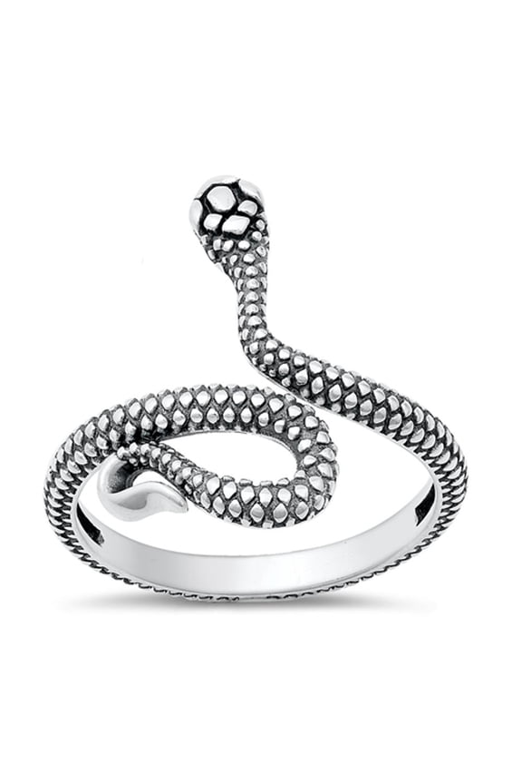 Viper Adder Snake Serpent Bali Ring .925 Sterling Silver Band Jewelry Female Male Unisex Size 5