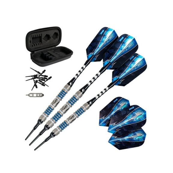 Viper Astro Tungsten Soft Tip Darts Blue Rings 16 Grams with Travel Case, Blue