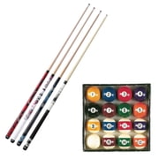 Viper Billiard Master Pool Ball Set, Viper Junior Spider Cue, Viper Underground Jr Rock & Roll Cue, Viper Underground Jr Dragon Cue, and Viper Underground Jr Pink Bones Cue