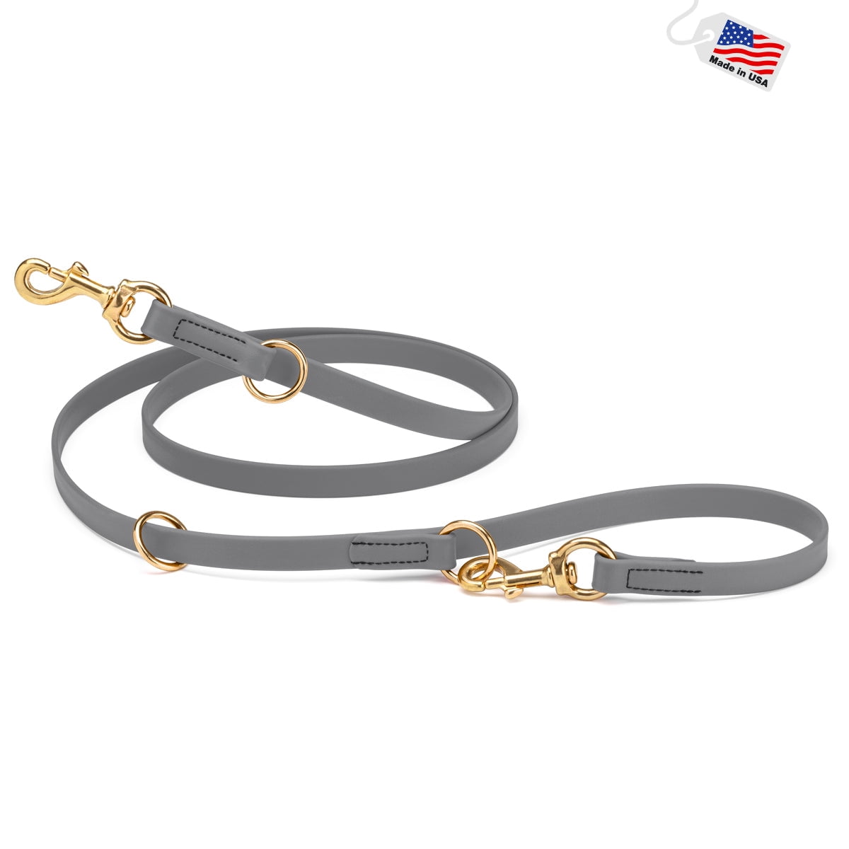 Viper Biothane Adjustable Multi-Purpose Leash with Brass Hardware, Adjustable Hands-Free