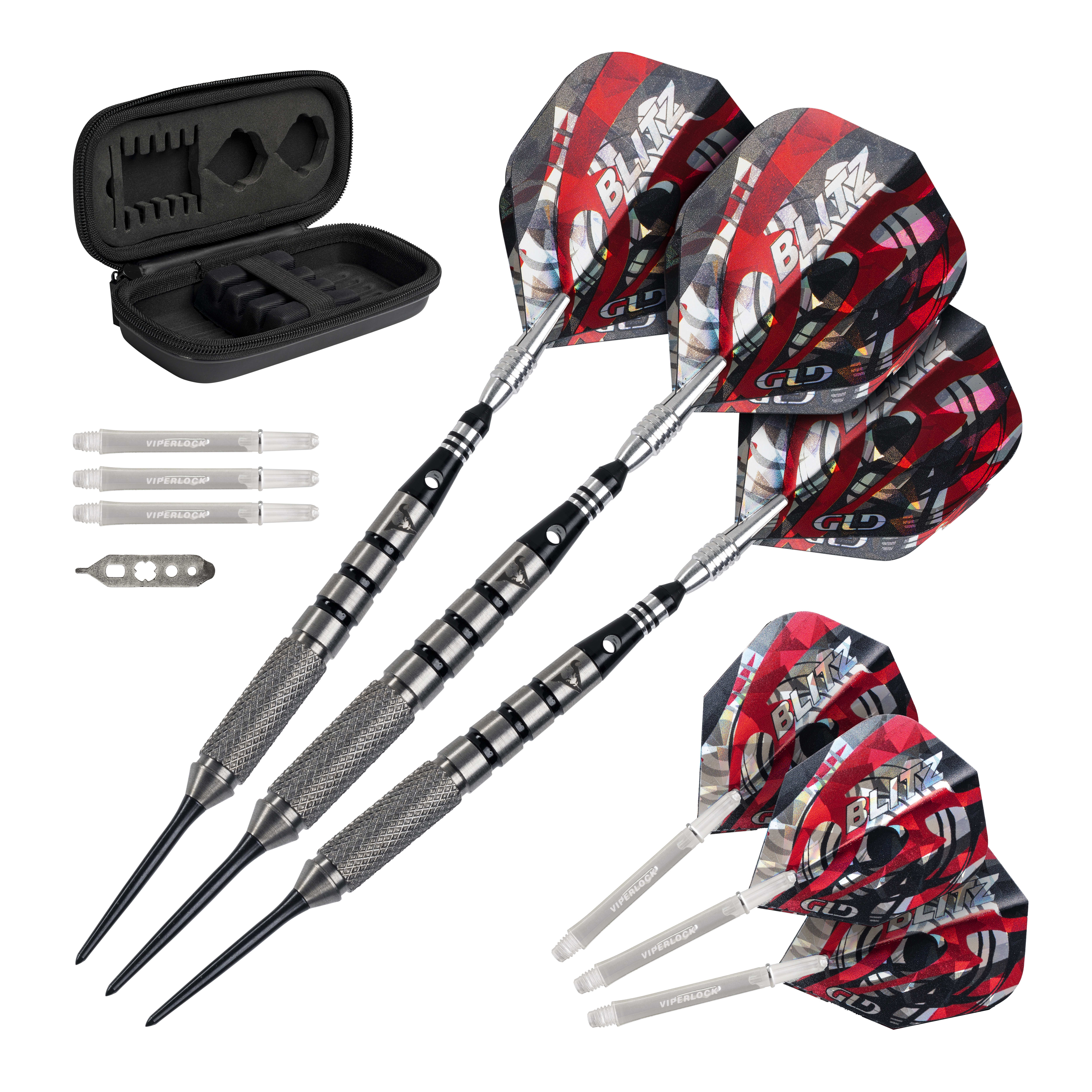 Viper Blitz 95% Tungsten Professional Steel Tip Dart Set, 24 Grams