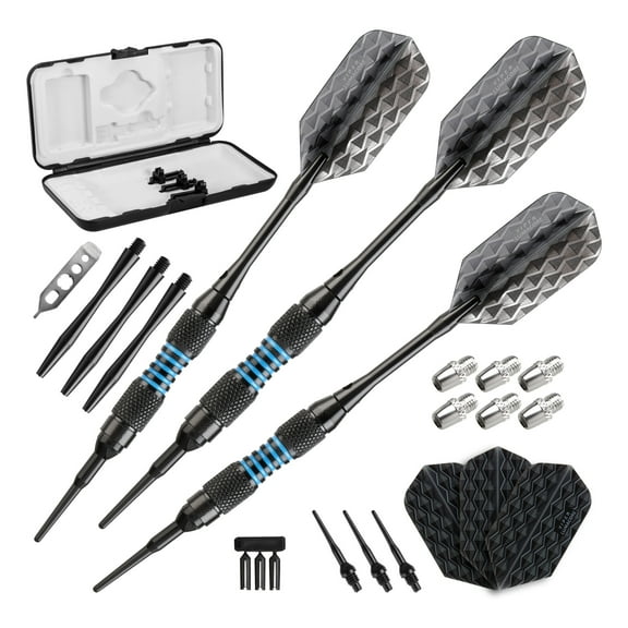 Viper Bobcat Adjustable Soft Tip Blue Ring Darts for Dart Board, 16-19g