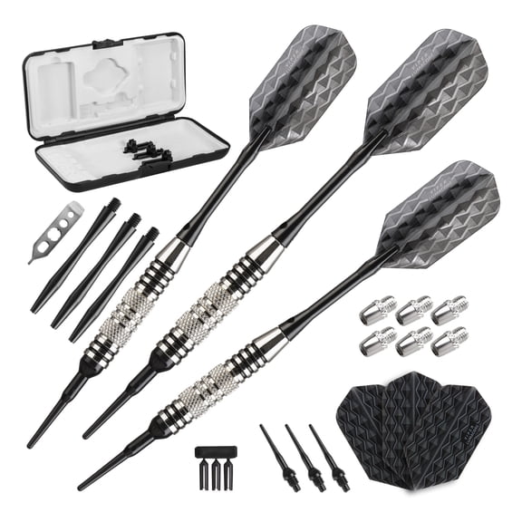 Viper Bobcat Adjustable Soft Tip Darts - 16-18g Weight, Add-a-Gram System, Complete Set with Case